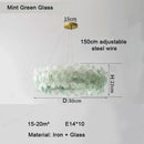 Axyaa Art Deco Glass LED Chandelier - Modern Ceiling Pendant Light for Home Decor