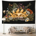 Axyaa Mushroom Skull Psychedelic Tapestry Sunshine Hippie Flowers Wall Tapestry