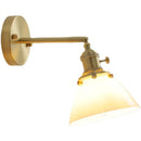 Axyaa Modern LED Glass Copper Wall Lights with Knob Switch for Bedroom & Living Room