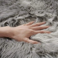 Axyaa Long Plush Fur Rug for Living Room, Bedroom - Luxurious Artificial Sheepskin Carpet
