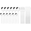 Axyaa Pink Gold Stainless Steel Cutlery Set - 24Pcs Mirror Dinnerware Flatware