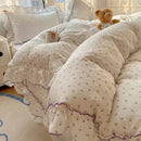 Axyaa Spring Flowers Princess Bedding Set: Duvet Cover, Sheet, Pillowcases