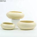 Axyaa Ceramic Circular Vase Minimalist Desk Decor Aesthetic Floral Flower Arrangement