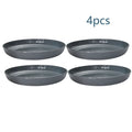 Axyaa Grey Striped Plastic Plate Set - Ideal for Table, Camping, and Desserts