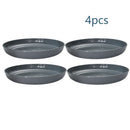 Axyaa Grey Striped Plastic Plate Set - Ideal for Table, Camping, and Desserts