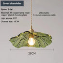 Axyaa Nordic Lotus Leaf Shape Copper Glass Pendant Light
