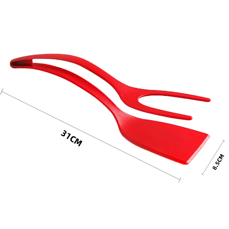 Axyaa 2-in-1 Egg Steak Spatula Clamp, Nylon Kitchen Flip Cooking Spatula