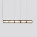 Axyaa Long Stripe Pendant Light with Smoke Gray Glass Lampshade
