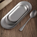 Axyaa Retro Oval Stainless Steel Dessert Storage Tray Shallow Dishes