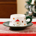 Axyaa Christmas Ceramic Coffee Cup and Saucer Set, Holiday-themed Cups, Coffee and Milk Cups