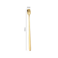Axyaa Stainless Steel Square Coffee Spoons - Long Handle Dessert Spoons for Kitchen