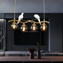 Axyaa Glass Pendant Lights: Minimalist 4-Head LED Interior Decor Lamps