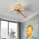 Axyaa Cartoon Dinosaur Wood Chandelier for Children's Room, Nordic Style Boy's Bedroom Light