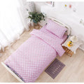 Axyaa Thick Cotton-Polyester Grid 3pc Bedding Set for 0.9-1.2m Bed