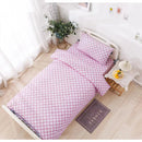 Axyaa Thick Cotton-Polyester Grid 3pc Bedding Set for 0.9-1.2m Bed