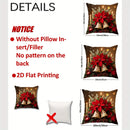 Axyaa Christmas Floral Candle Velvet Pillow Covers: Set of 4