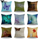 Axyaa Retro Butterfly Pattern Pillowcase 45x45cm Decorative Cushion Cover