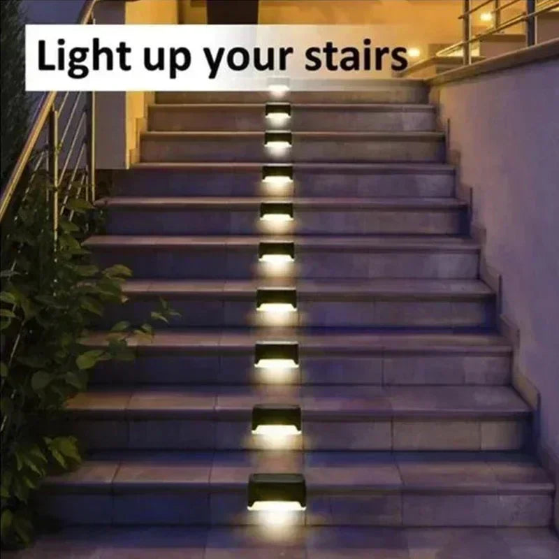 Axyaa Solar Deck Lights: 16 Pack Waterproof LED Outdoor Stair Railing Pathway Yard Fence Lighting
