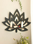 Axyaa Crystal Corner Shelf: Black Wood Wall Shelves for Essential Oils & Witchy Decor