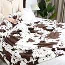 Axyaa Cow-Print Throw Blanket: Luxurious Ultra-Soft Plush Hand-Knitted Fleece