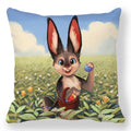 Axyaa Easter Bunny Egg Floral Print Pillowcase