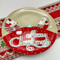 Axyaa Christmas Ceramic Cartoon Relief Plate - 8-inch Circular Decorative Tableware