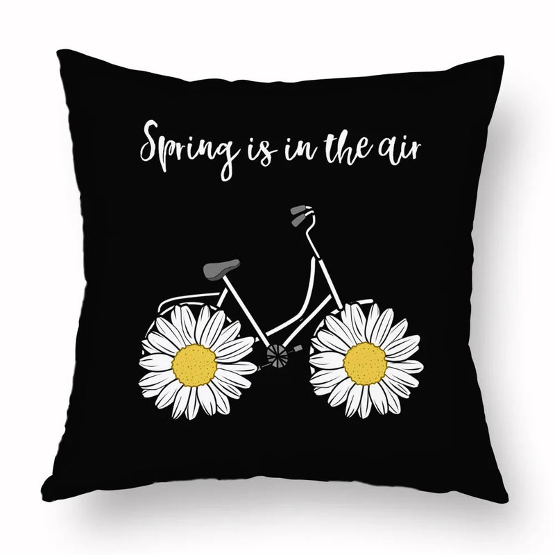 Axyaa Yellow Daisy Peach Skin Pillowcase