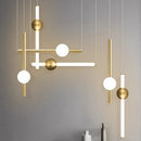Axyaa Modern Horizontal Pendant Lamps in Gold Black for Home Lighting
