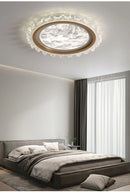 Axyaa Crystal Ceiling Lamp: Energy-Saving Round Light for Bedroom, Study, and Living Room