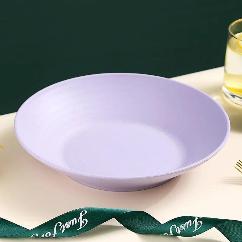 Axyaa Wheat Straw Soup Bowl Plastic Tableware, Microwavable Dinner Plate, Kitchen Utensils