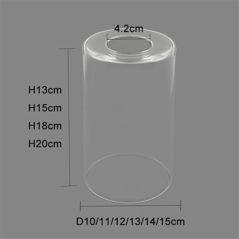 Axyaa Clear Glass Cylinder Lamp Shade for E27 E26 Socket Vanity Floor Chandelier