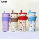 Axyaa Stainless Steel Thermal Water Bottle with Straw and Insulation