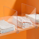 Acrylic Shelf Dividers Set for Wardrobe & Bookcases by Axyaa - Adjustable & Clear