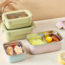 Axyaa Stainless Steel Divided Bento Lunch Box - Large Capacity & Portable