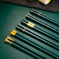 Axyaa Black Alloy Chopsticks Set for Food, Sushi, Noodles - Japanese & Korean Style