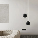 Axyaa Black Circle Pendant Lamp: Nordic Minimalist Bedroom LED Light