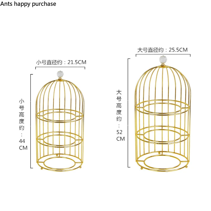 Axya Double Layer Cake Stand & Fruit Tray with Wrought Iron Display Stand
