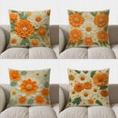 Axyaa Floral 3D Embossed Throw Pillow - Pattern Cushion Cover for Sofa, Bedroom, Car