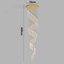 Axyaa Gold Crystal Duplex Chandelier - Rotating, Luxurious Design for Home Staircase