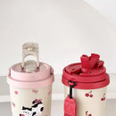 Axyaa 500ml Stainless Steel Insulated Tumbler with Straw - Cute Thermal Cup