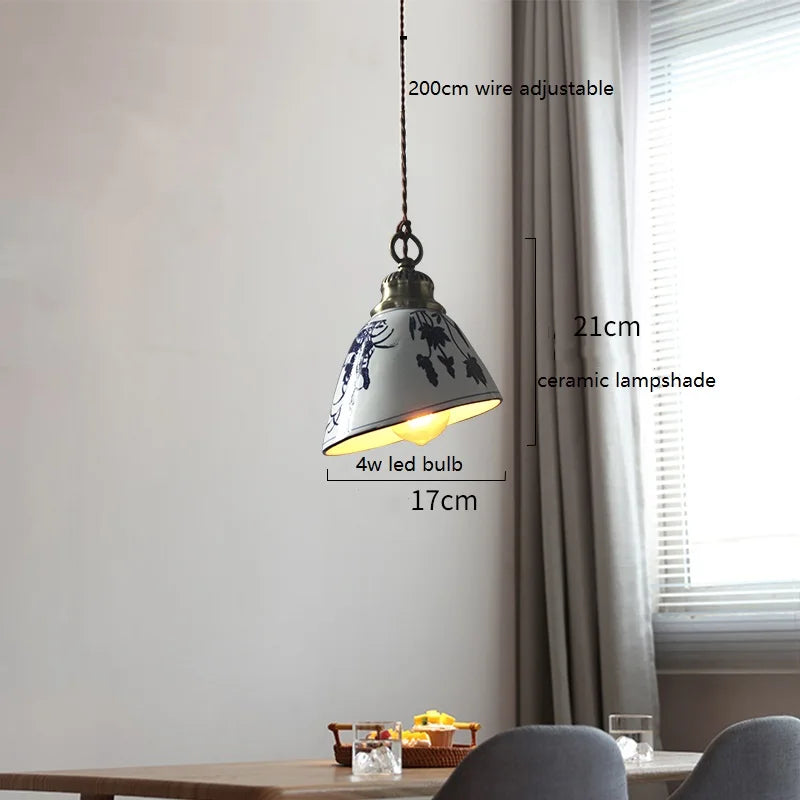Axyaa Ceramic LED Pendant Lamp for Modern Home Decor Lighting
