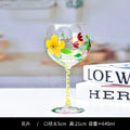 Axyaa Large Crystal Glass Hand-Painted Floral Goblet Red Wine Glass - Chinese Antique Style