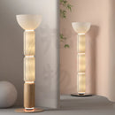 Axyaa Wooden LED Bamboo Glass Floor Lamp - Nordic Luxury Decorative Lighting