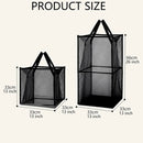 Axyaa Double-Layer Mesh Laundry Basket with Handles for Travel, Dorm & Home