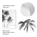 Black and White Beach Landscape Canvas Painting Palm Trees Nordic Wall Art by Axyaa