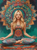 Macrame Yoga Wall Tapestry by Axyaa - Boho Meditation Goth Decor for Bedroom