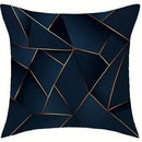 Axyaa Dark Blue Geometric Pattern Throw Pillow Covers for Sofa Bedroom Car