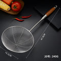 Axyaa Stainless Steel Colander with Wooden Handle for Noodles, Fries & Sifting