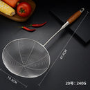 Axyaa Stainless Steel Colander with Wooden Handle for Noodles, Fries & Sifting