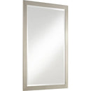 Axyaa Brushed Nickel Silver Metal Frame Vanity Wall Mirror 33" Wide Beveled Glass